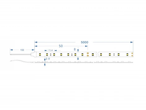 Светодиодная термолента CSP, 240led/m, 10Вт/м, 24В, 4000K, IP68 SWG SWG-CSP SWG-CSP240-24-10-NW-68