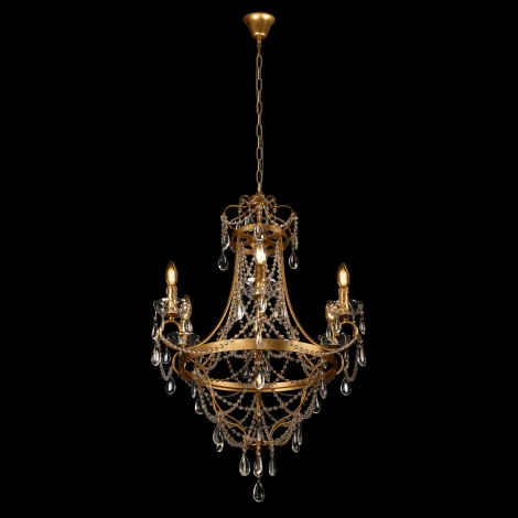 Подвесная люстра со стеклянными подвесками в форме подсвечника Loft It Foil 10430/6 (220V, на цепи, подсвечник, свеча)