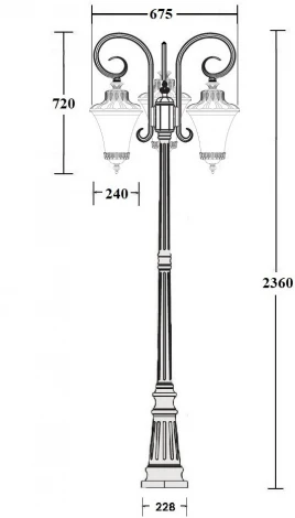 Наземный фонарь IP44 Oasis Light ELBA 86409B/18L Bl (220V, фонарь)
