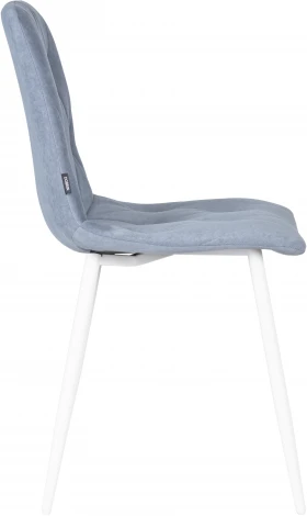 Стул обеденный DOBRIN CHILLY ROMBO (Серо-голубой Simple 26, основание белый) 006 ROMBO, цвет сиденья серо-голубой основания белый