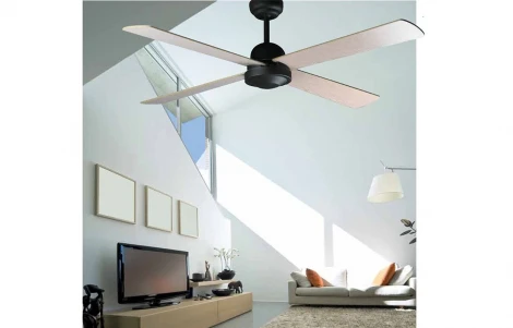 Потолочный вентилятор черный Faro Ibiza Marron Oxido 33288FAR