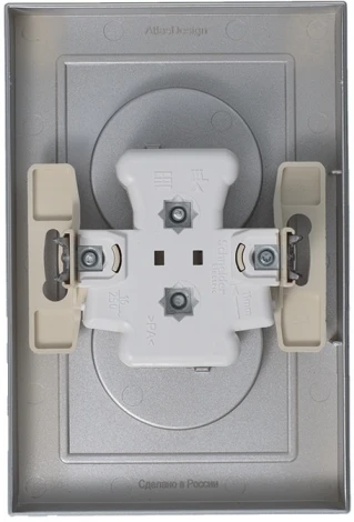 Розетка встраиваемая двойная без заземления (алюминий) Systeme Electric AtlasDesign ATN000320