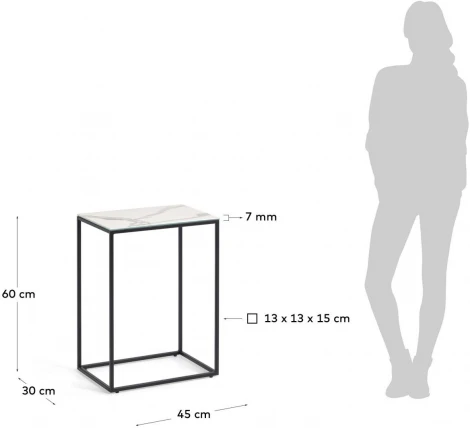Журнальный столик Rewena с керамической столешницей 45 x 30 см La Forma (ex Julia Grup) арт.100639