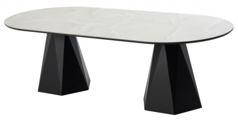 Стол ОРФЕЙ 240 нераскладной цвет ОНИКС (ONYX SABLE PULIDO), керамика / Черный каркас M-City 64718