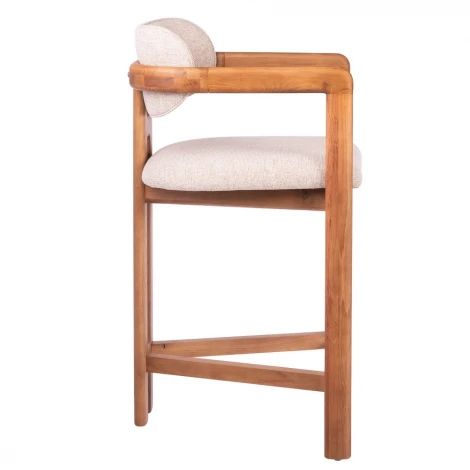 Стул полубарный Rich рогожка латте с ножками цвета орех Bradex Home арт.RF 0860