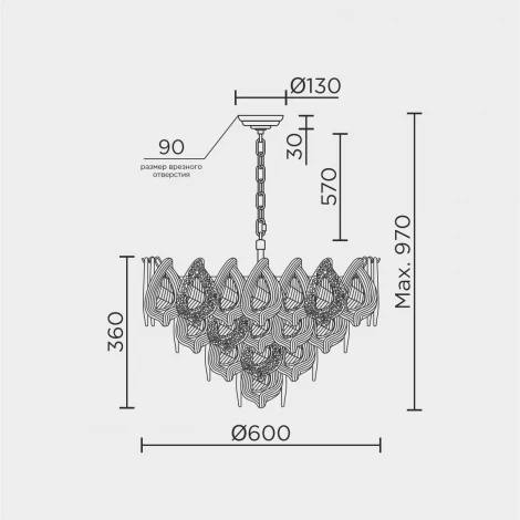 Подвесная люстра хрустальная Modelux ML.6197.600 GD