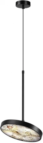 Подвесной светильник Odeon Light Bergi 5064/15L черн./серо-беж./металл/натур.камень/акрил с переключ.цветов.темпер. LED 15W 3000К/4000K/6000K (220V, на проводе, круглые)