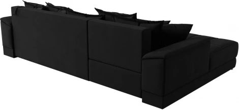 Диван угловой НордСтар левый угол (Черный/Микровельвет) Лига Диванов арт.121117L