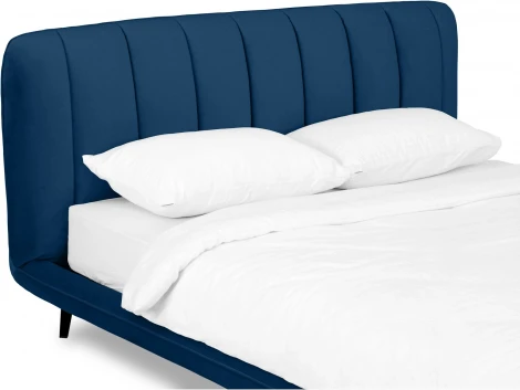 Кровать Amsterdam 1800 ОГОГО (арт.583347), (Велюр/Синий)