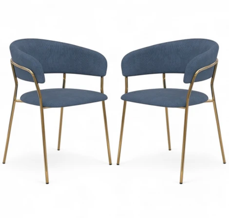 Набор из 2 стульев Whispered Fusion Hesby Вельвет/Синий арт.HSBI_DC72_darkblue_velvet_2