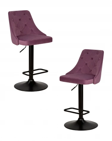 Набор 2 шт стул барный DOBRIN JOSEPH BLACK (пудрово-сиреневый велюр (MJ9-52))