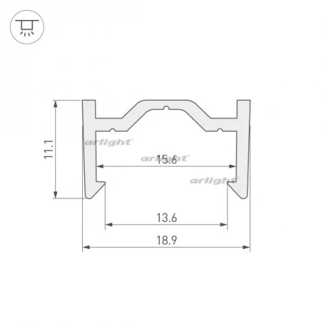 Профиль пластиковый ARH-CH15-2000-PVC (Пластик) 027091 Arlight ARH