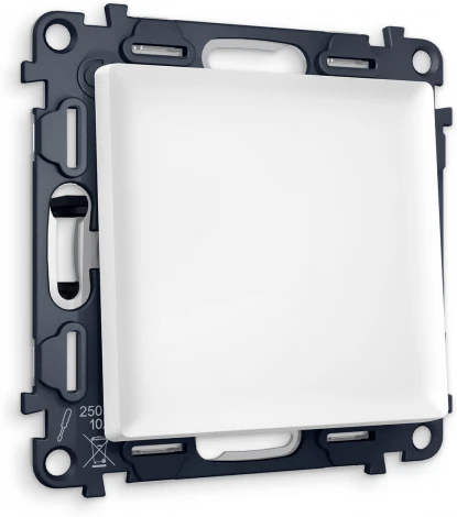 Комплект механизма Ambrella Volt 1-клавишного проходного выключателя ALFA MA121020 Белый матовый QUANT