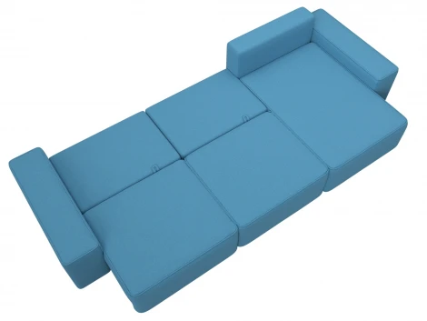 Диван угловой Лига-074 угол универсальный (ДСП/Пластик/Рогожка/Голубой) Лига Диванов 129858