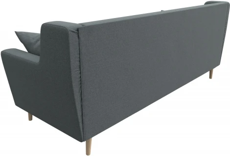 Диван кухонный прямой Брайтон 3 (Серый/Рогожка) Лига Диванов арт.122451