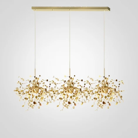 Подвесной светильник (люстра) Tezani Argent Suspension Linear Gold 3 L110 ImperiumLoft 40.2060-3 (177957-22) (220V, на проводе)