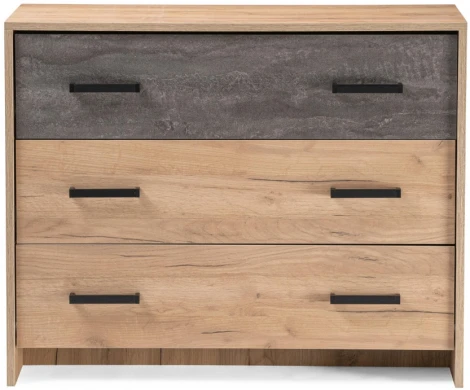 Комод Woodville Taika дуб золотой / камень темный 499622