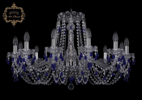 Подвесная люстра Art Classic 11.24 11.24.12.300.Cr.V3001 (220V, хрусталь, на цепи, подсвечник, свеча)