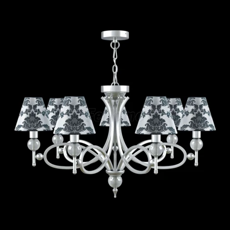 Люстра подвесная Lamp4you, 7 плафонов, хром с прозрачным, белым и черным