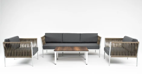 "Касабланка" лаунж-зона плетеная из роупа 5-местная, цвет бежевый 4SIS арт.УТ-00007281