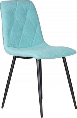 Стул обеденный DOBRIN CHILLY ROMBO (Тиффани Simple 51, основание черное) 006 ROMBO, цвет сиденья тиффани основания черный