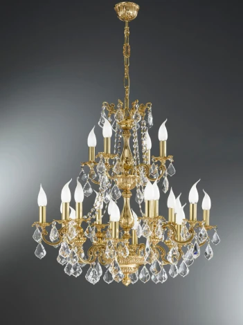 Подвесная большая люстра Nervilamp 920 920/16+4 (220V, на цепи, подсвечник, свеча)