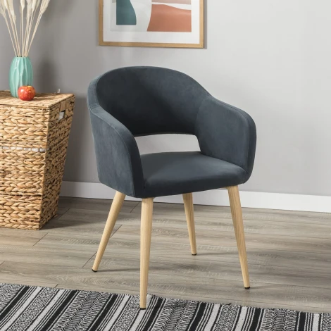 Кресло Oscar Diag grey/нат.дуб R-Home арт.410118141h_Diaggrey_н.дуб