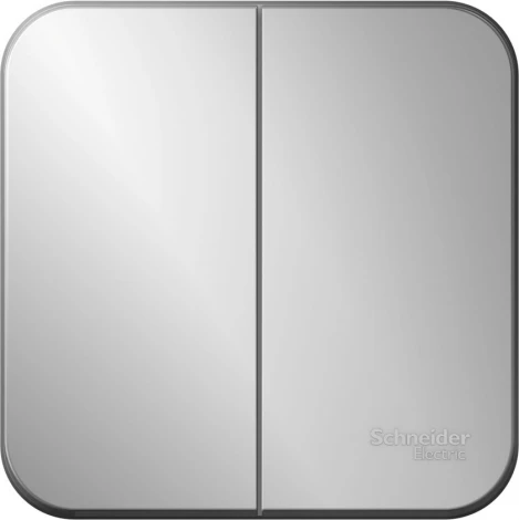 Выключатель накладной двухклавишный (алюминий) Systeme Electric Blanca BLNVA105003