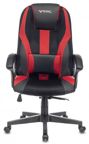 Кресло игровое Zombie VIKING-9 черный/красный текстиль/эко.кожа крестовина пластик
