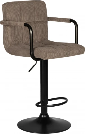 Стул барный DOBRIN KRUGER ARM BLACK (какао вельвет (LAR-E2041-05))