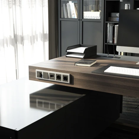 Розетка с заземлением и шторками (графит матовый) Werkel W1171164 (a063104)