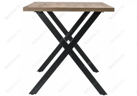 Обеденный стол из дерева Woodville Вик дуб велингтон / черный матовый 424175