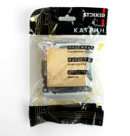 Переключатель одноклавишный (золото) Stekker Катрин 49214