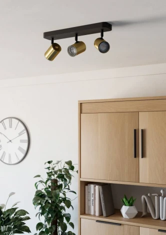 Спот Eglo Consuma 1 300585 3X5W(GU10) сталь, черный, латунь состаренный