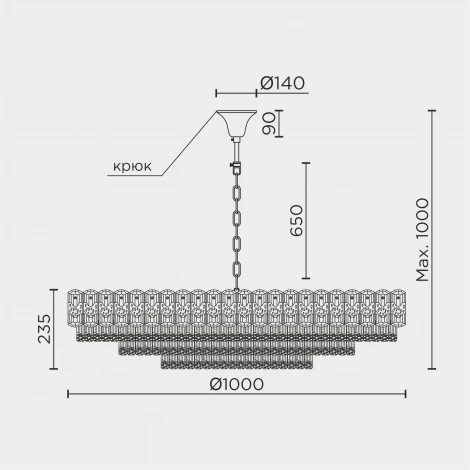 Подвесная люстра хрустальная Modelux ML.7092.1000 CR