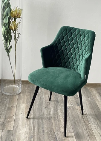 Стул HERMAN 360 град. ЗЕЛЕНЫЙ #19, велюр / черный каркас M-City 461MC04748