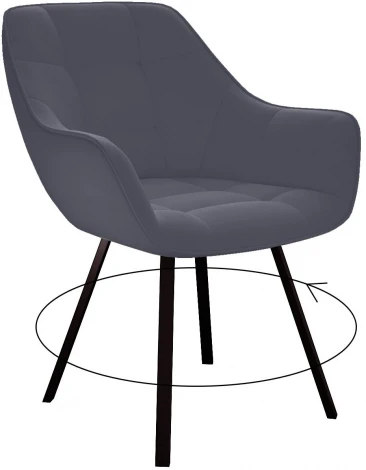 Стул 252 М поворотный, B28 ANTRACITE, ножки черные Dikline 00-00061884