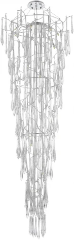 Потолочная большая люстра каскадная ST Luce Teardrops SL1660.103.25 Хром/Хром, Прозрачный G9 25*5W 4000K (220V)