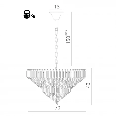 Подвесная люстра каскадная Arte Lamp Frizzante 1683/01 LM-10 (220V, на цепи)