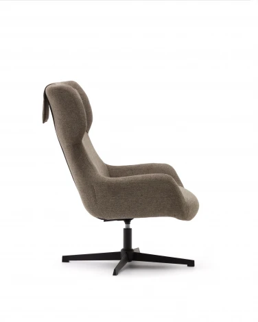 Zalina Вращающееся кресло с подлокотниками из светло-коричневой синели La Forma (ex Julia Grup) арт.178408