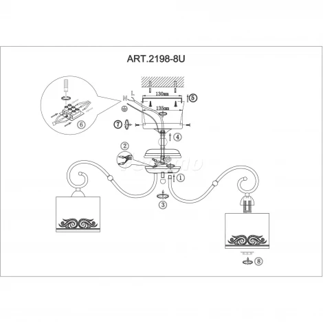 Потолочная люстра F-Promo Romani 2198-8U