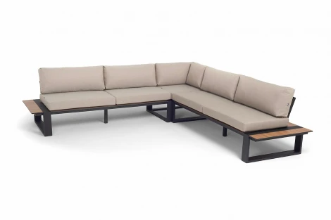 "Тулон" угловой модульный диван, каркас из алюминия 4SIS TUL-MLS3-001(HPL OAK) B Mua (beige15052)