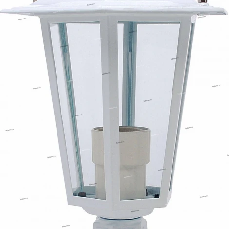 Столб уличный Horoz Erguvan, 1 плафон, белый с прозрачным
