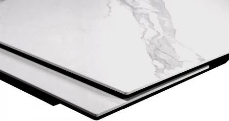 Стол SFE140 Керамика Белый мрамор/подстолье черное/опоры черные (2 уп.) Dikline 00-00062493