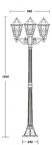 Наземный фонарь Oasis Light PETERSBURG lead GLASS 79808lgB Bl