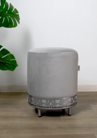 Банкетка Sheffilton SHT-B20-1 Серое облако/хром лак 4257049102