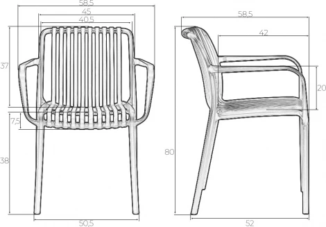 Стул обеденный DOBRIN WALTER ARM (темно-серый (GR-04))