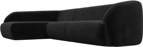 Диван угловой Лига-041 левый угол (Черный/Велюр) Лига Диванов арт.122191L