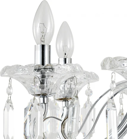 Подвесная люстра Escada Fantail 2111/8P Chrome 8x40Вт E14, металл/хрусталь, хром/прозрачный (220V, на цепи, подсвечник, свеча)