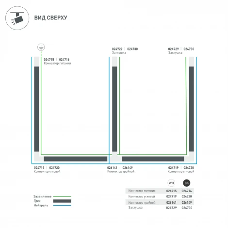 Коннектор Arlight LGD-4TR-CON-POWER-R 024716 (220V)
